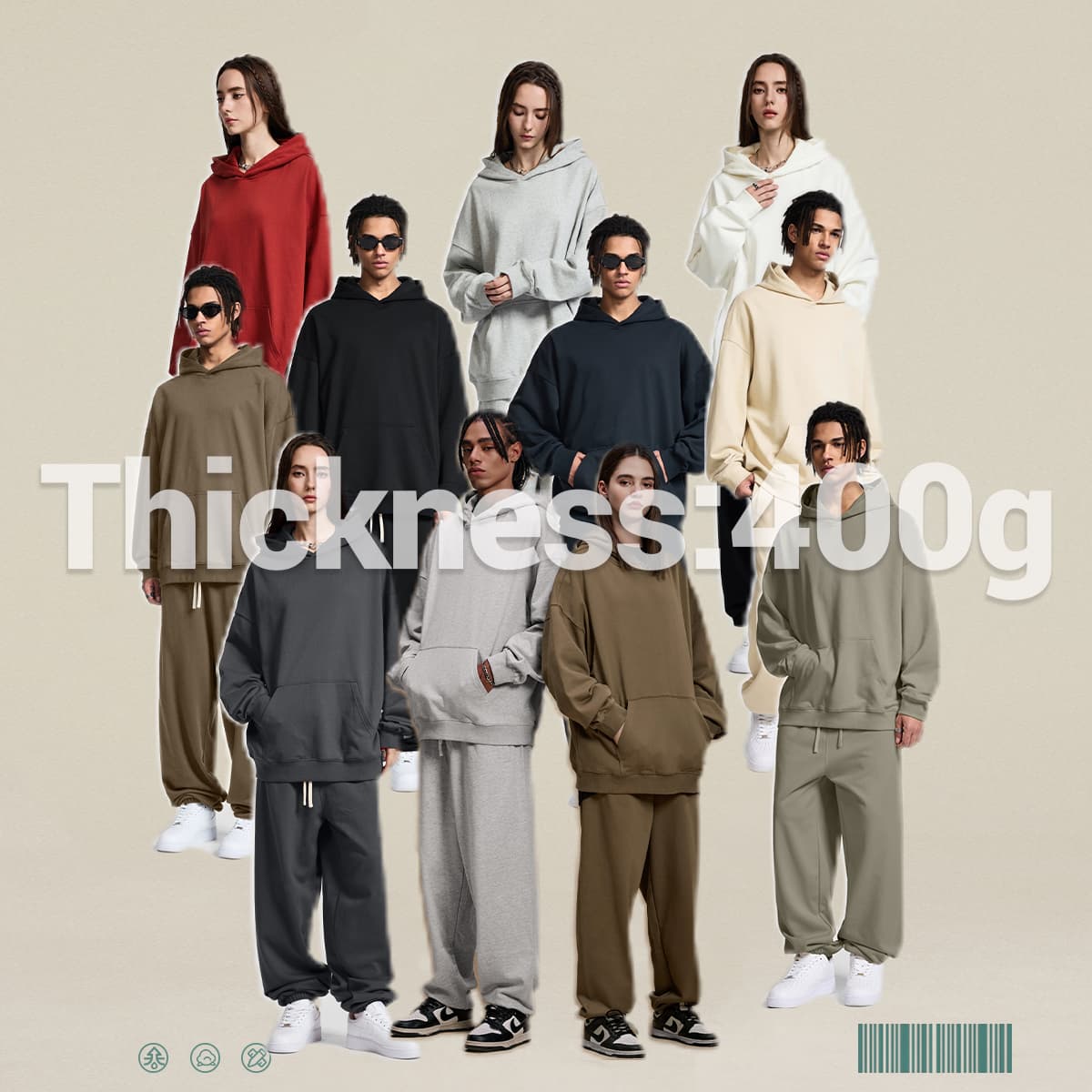 Heavy 400Gsm Terry Oversized Unisex Hoodie