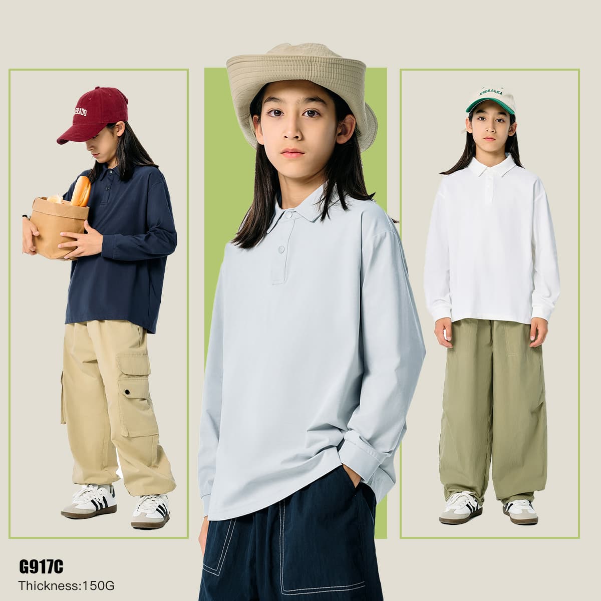 Kids’ Quick-Dry Lightweight Long Sleeve Polo thumbnail 2