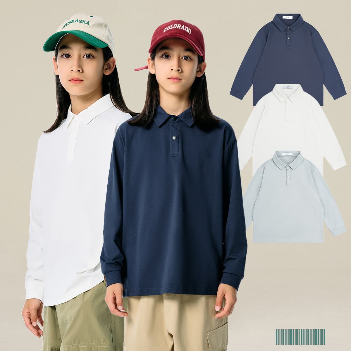 Kids’ Quick-Dry Lightweight Long Sleeve Polo
