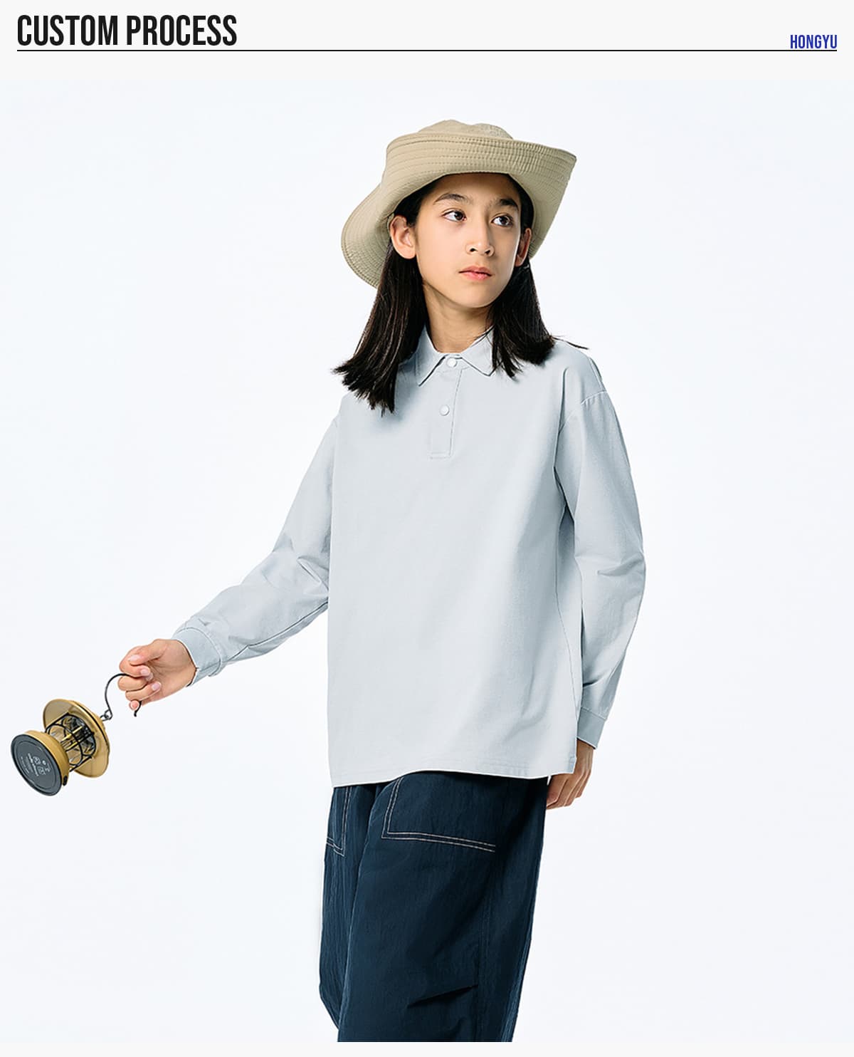 Kids’ Quick-Dry Lightweight Long Sleeve Polo – detail 9