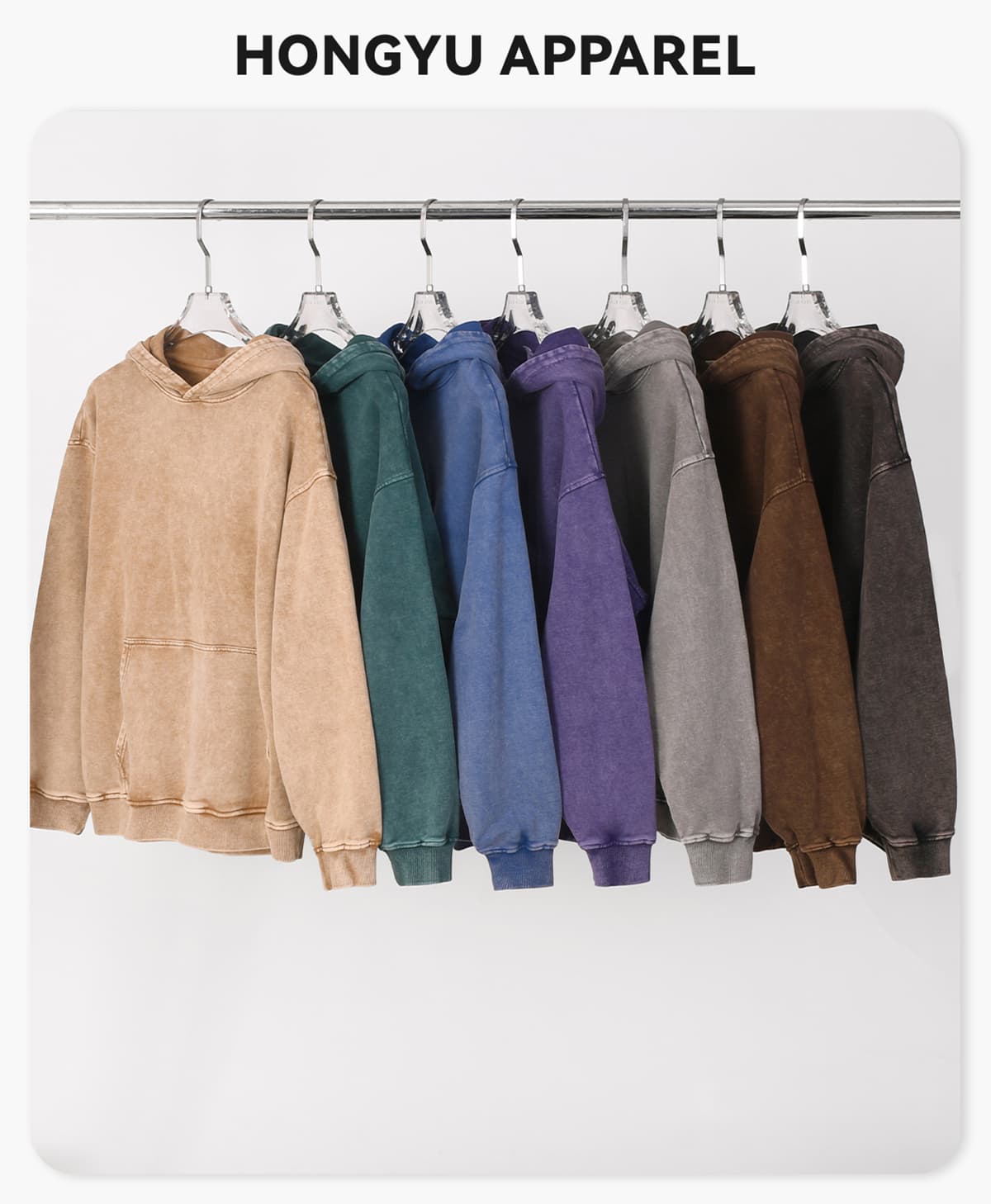 Thick 420Gsm Cotton Terry Acid Wash Hoodie – detail 1