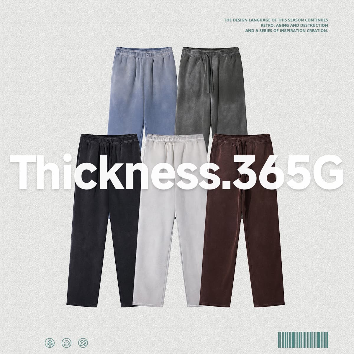 Fleece 365gsm Spary Wash Straight Leg Sweatpants thumbnail 3
