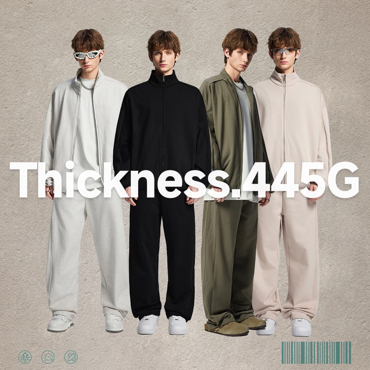 Heavy Terry 445Gsm Zip-up Oversized Jacket thumbnail 2