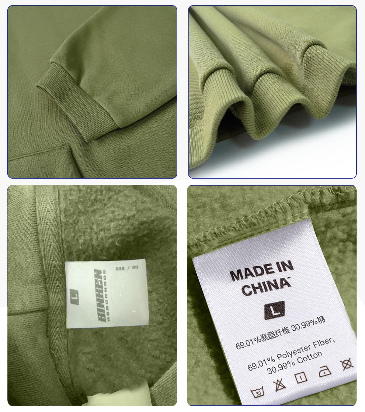 Oversized Polar Fleece 365gsm High-Neck Hoodie – detail 6