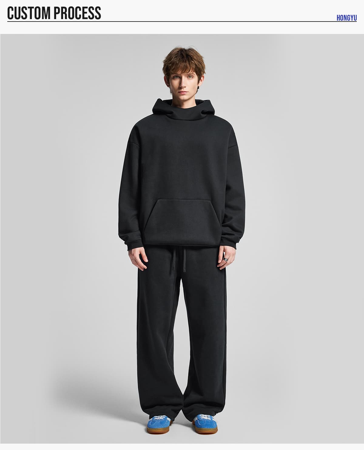 Oversized Polar Fleece 365gsm High-Neck Hoodie – detail 8