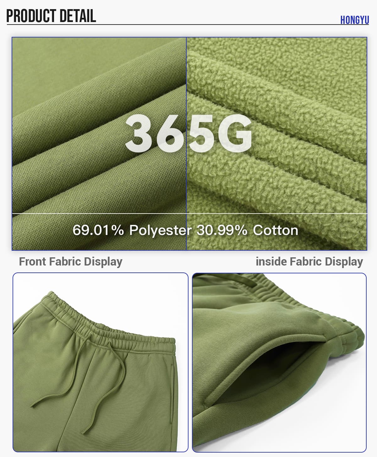 Polar Fleece 365gsm Straight Leg Sweatpants – detail 4