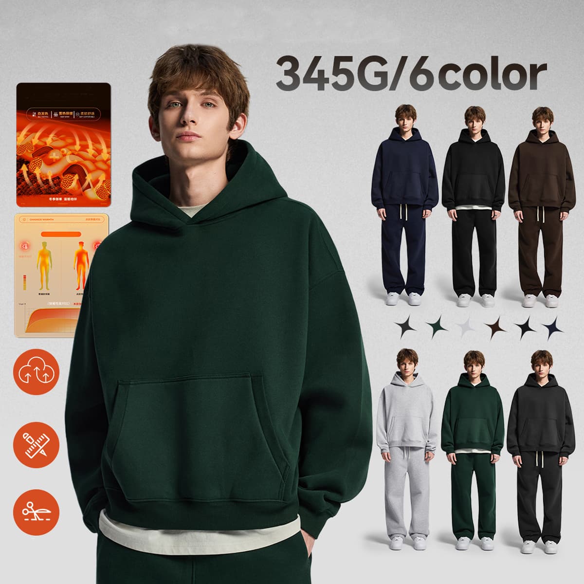 Heavy 345Gsm Fleece Oversized Boxy fit Hoodie
