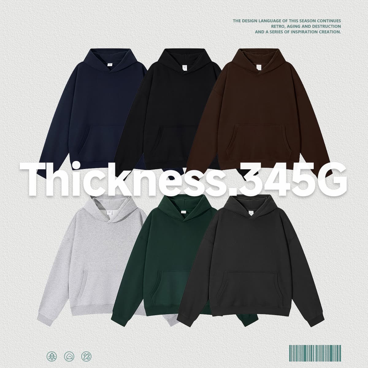 Heavy 345Gsm Fleece Oversized Boxy fit Hoodie thumbnail 3