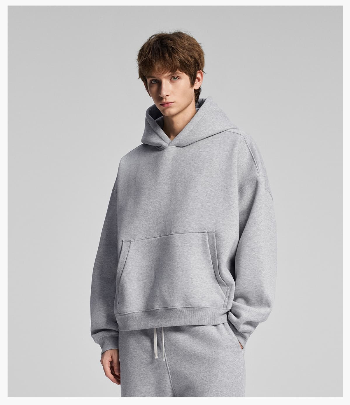 Heavy 345Gsm Fleece Oversized Boxy fit Hoodie – detail 11