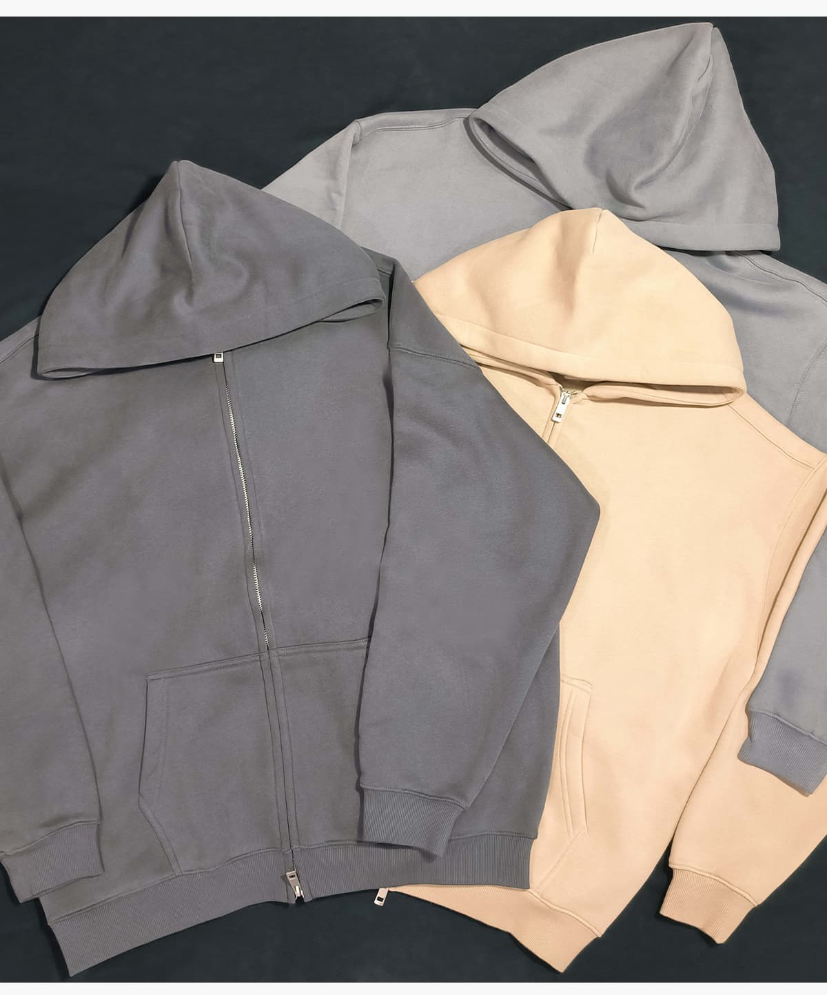 Oversized Heavy 350Gsm Fleece Zip Hoodie – detail 14