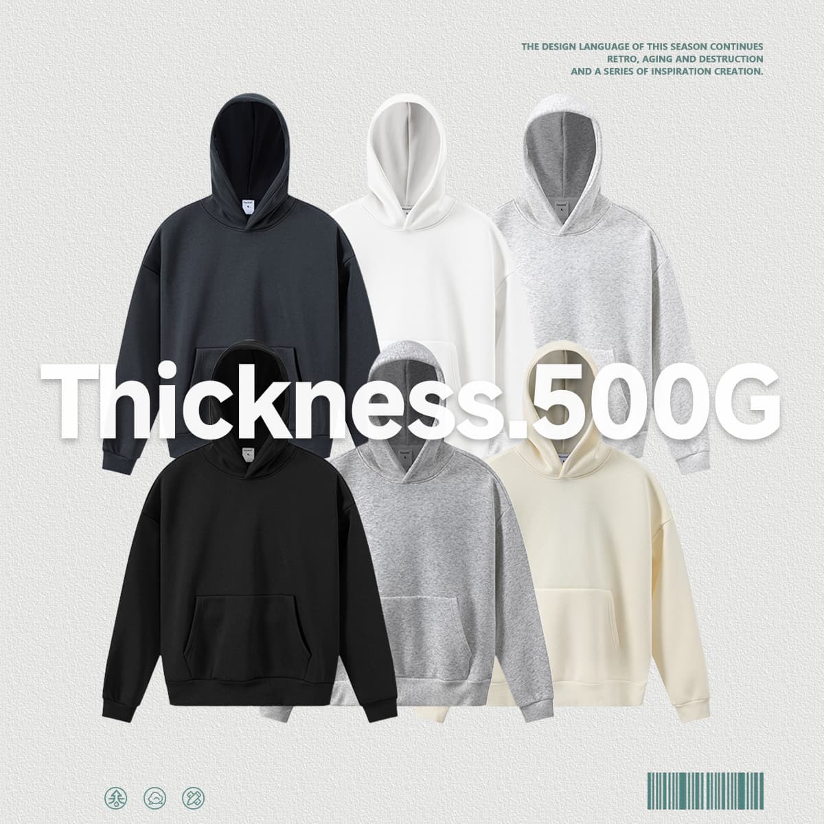 Heavy 500Gsm Polar Fleece Boxy Fit Hoodie thumbnail 4