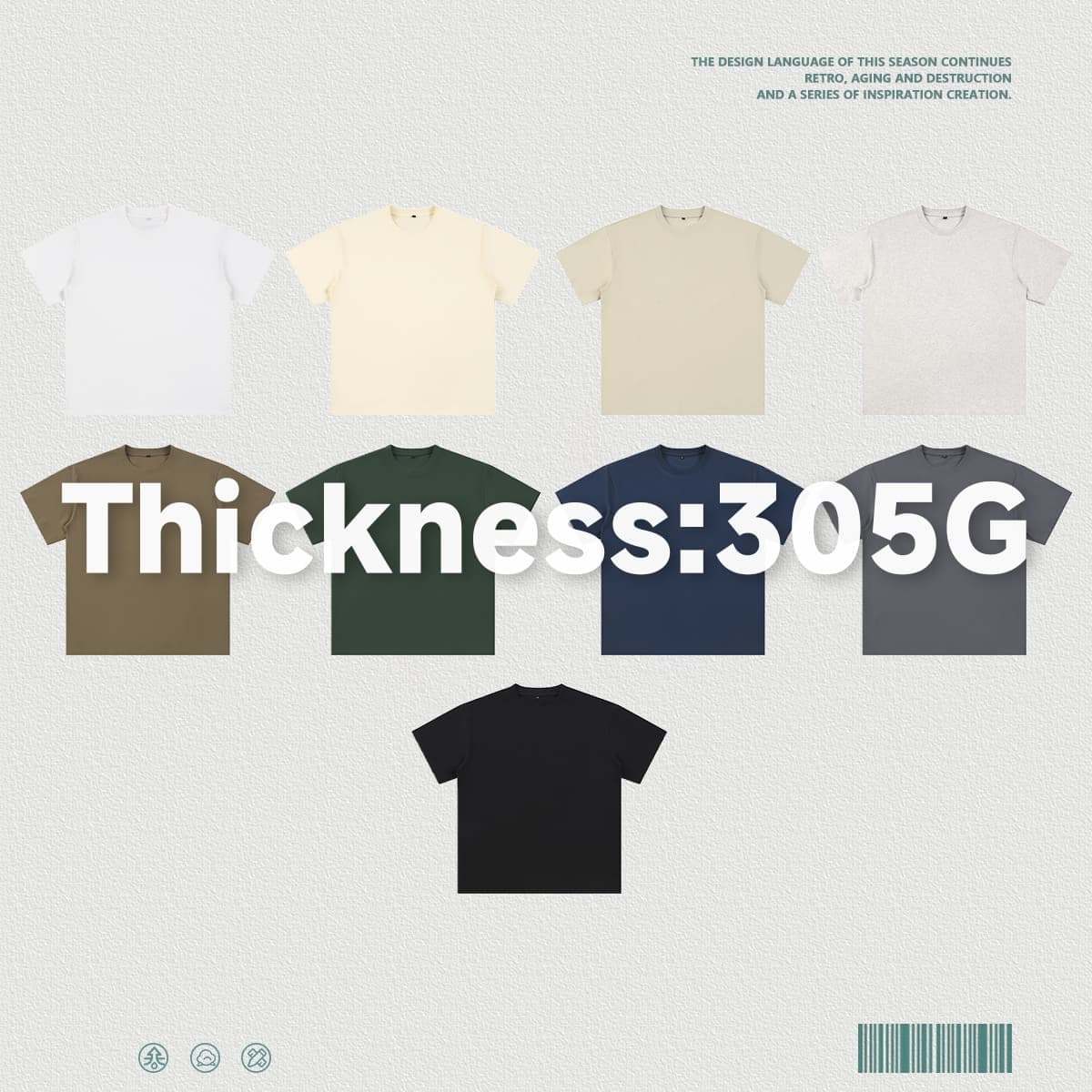Heavy 305Gsm 7A Antibacterial Cotton Oversized T-Shirt thumbnail 2