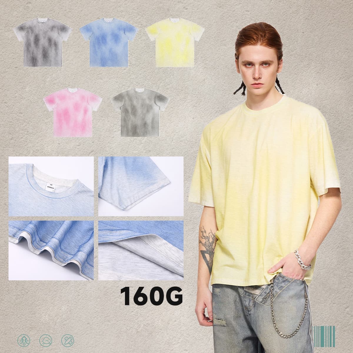 Hand-Dyed Linen Cotton Cooling Oversized T-shirt