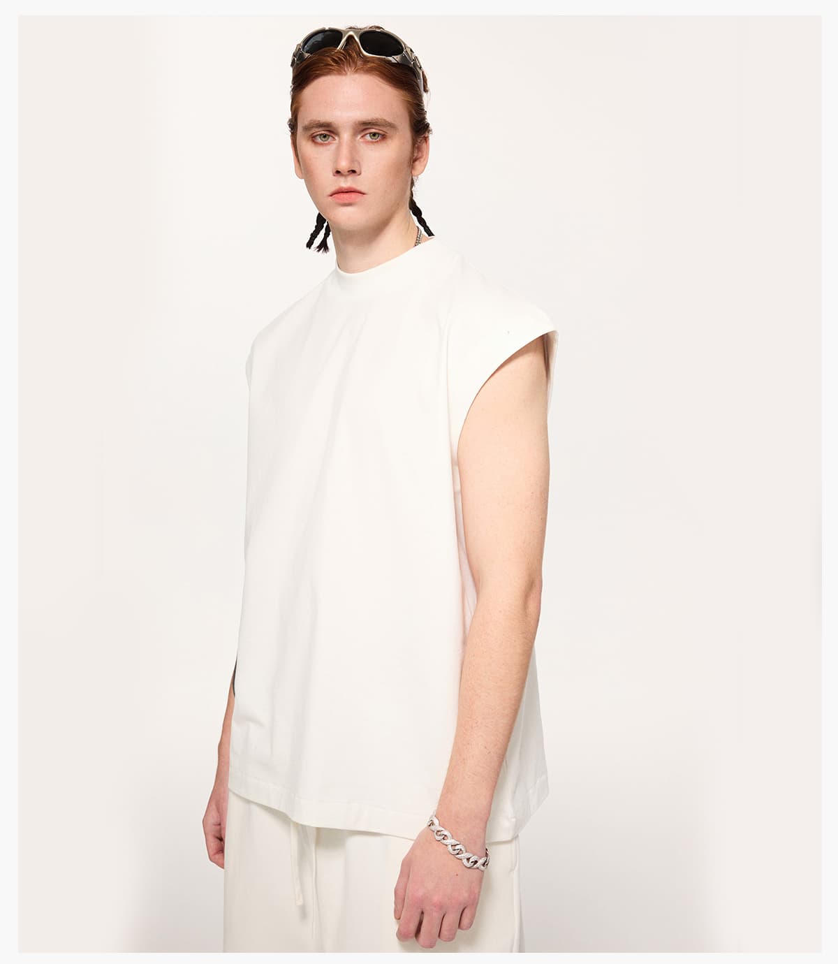 Quick-Dry Cotton 230gsm Mock Neck oversized Tank – detail 9
