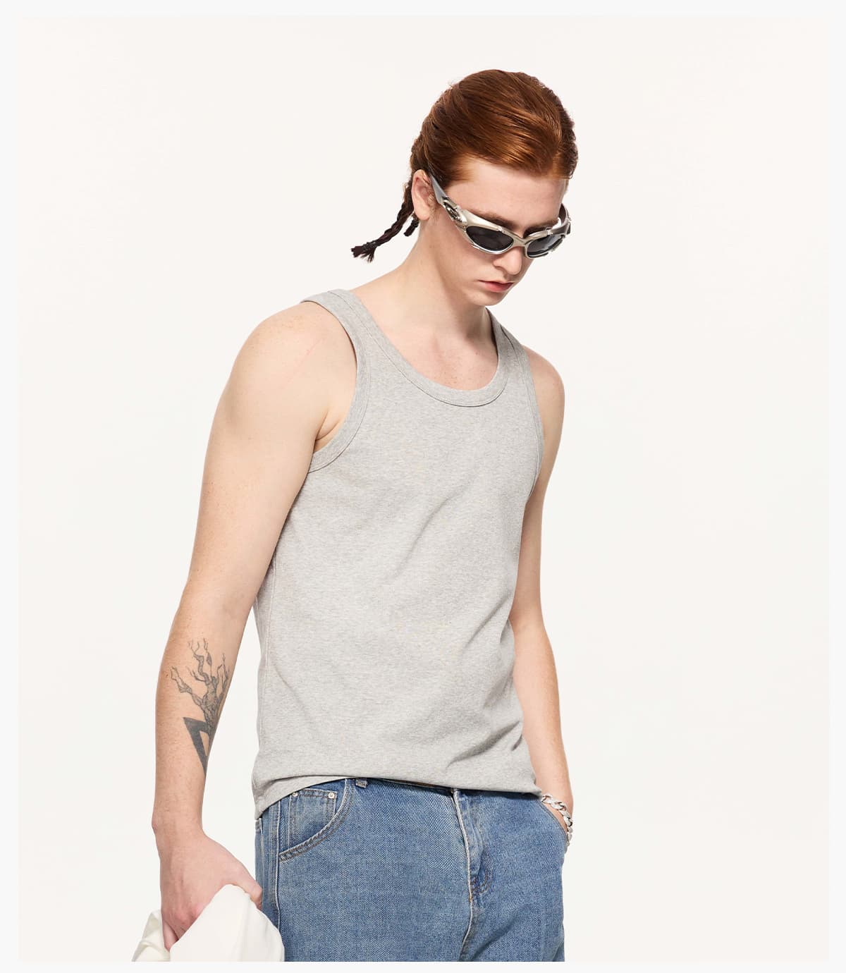 Sporty 315g Fitted Racerback Tank Top For Men – detail 9
