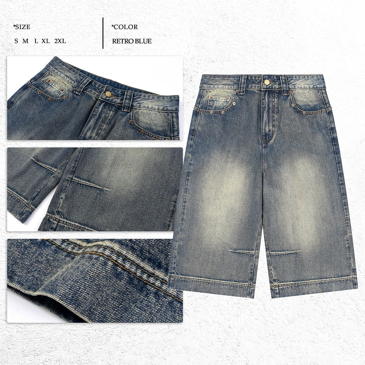 Heavy385g Distressed Wide-Leg Cropped Jeans thumbnail 2