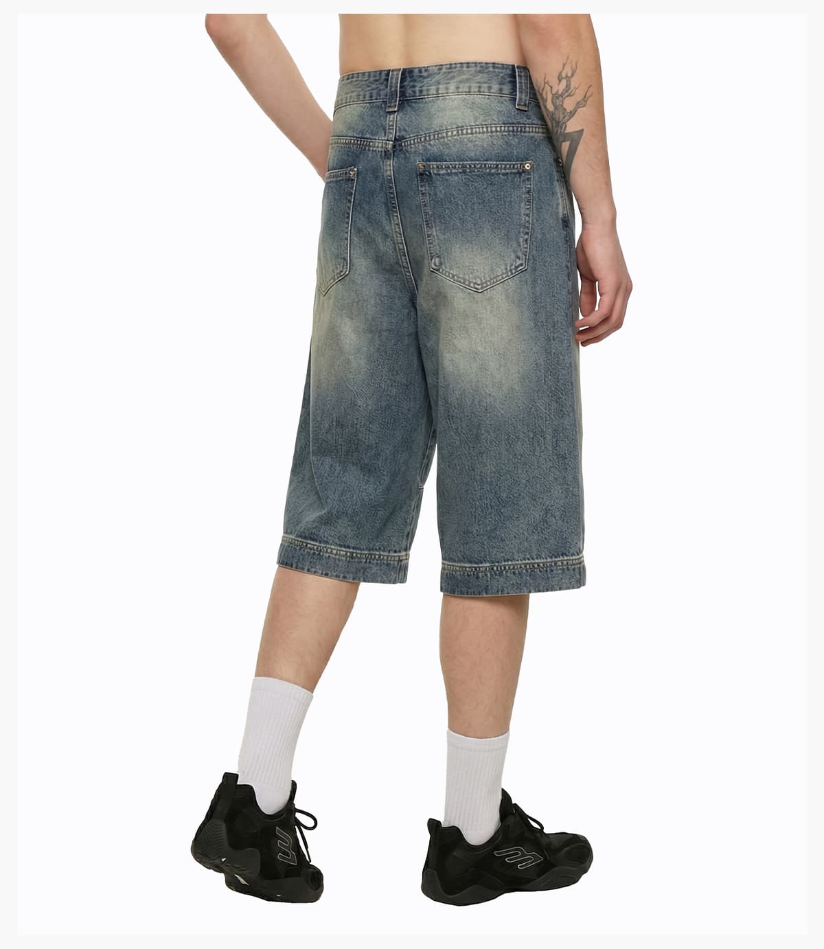Heavy385g Distressed Wide-Leg Cropped Jeans – detail 10