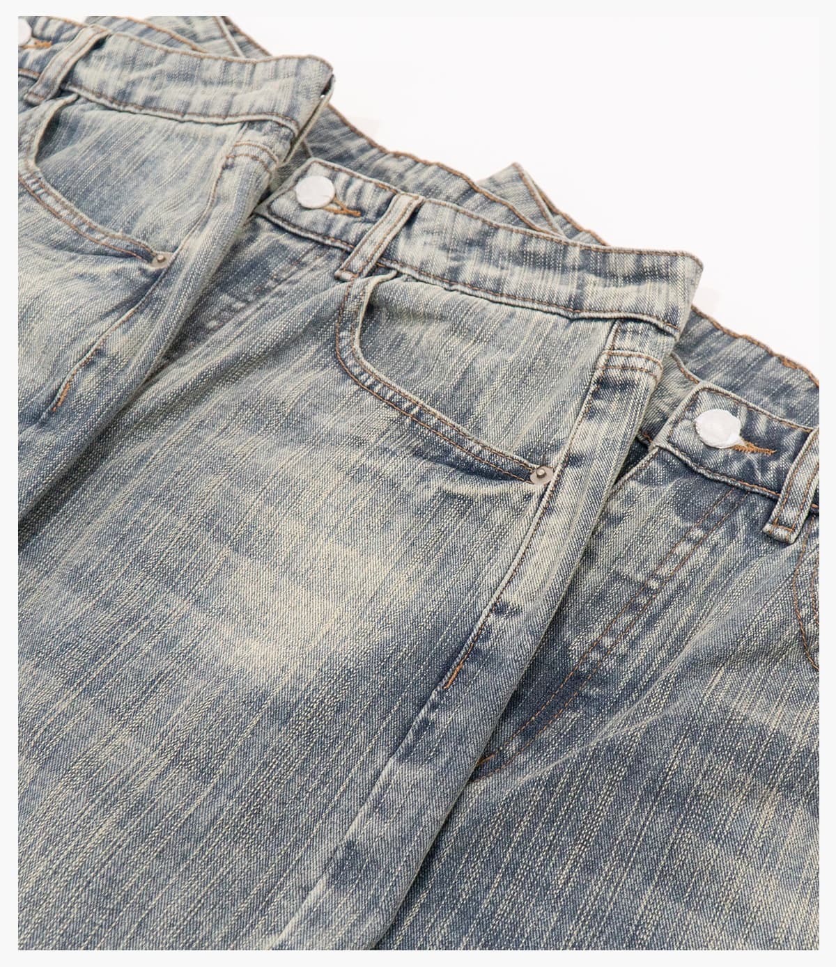 Heavy 430g Distressed Straight-Leg Jeans – detail 9