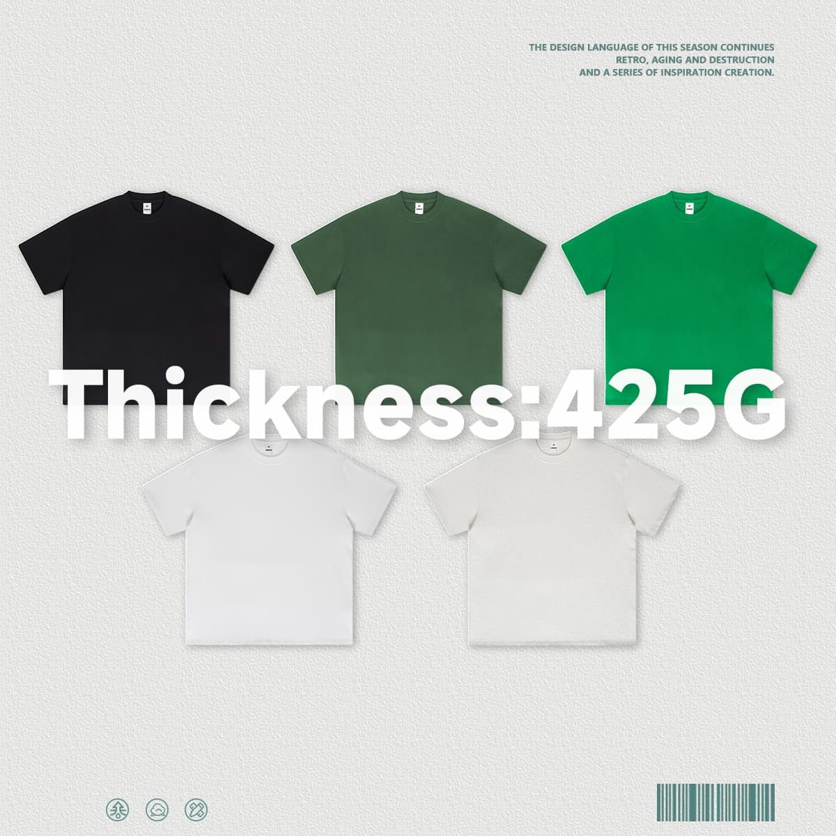 Heavy 425 GSM 16s 100% Cotton Oversized T-Shirt thumbnail 2