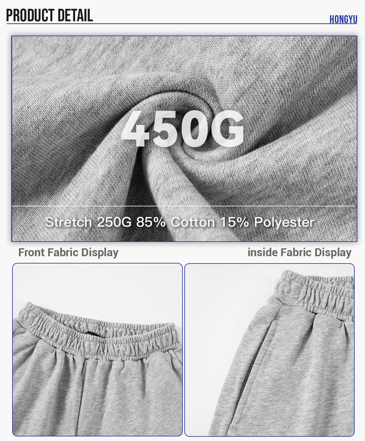 Kids‘ 250 GSM French Terry Sport Shorts – detail 4
