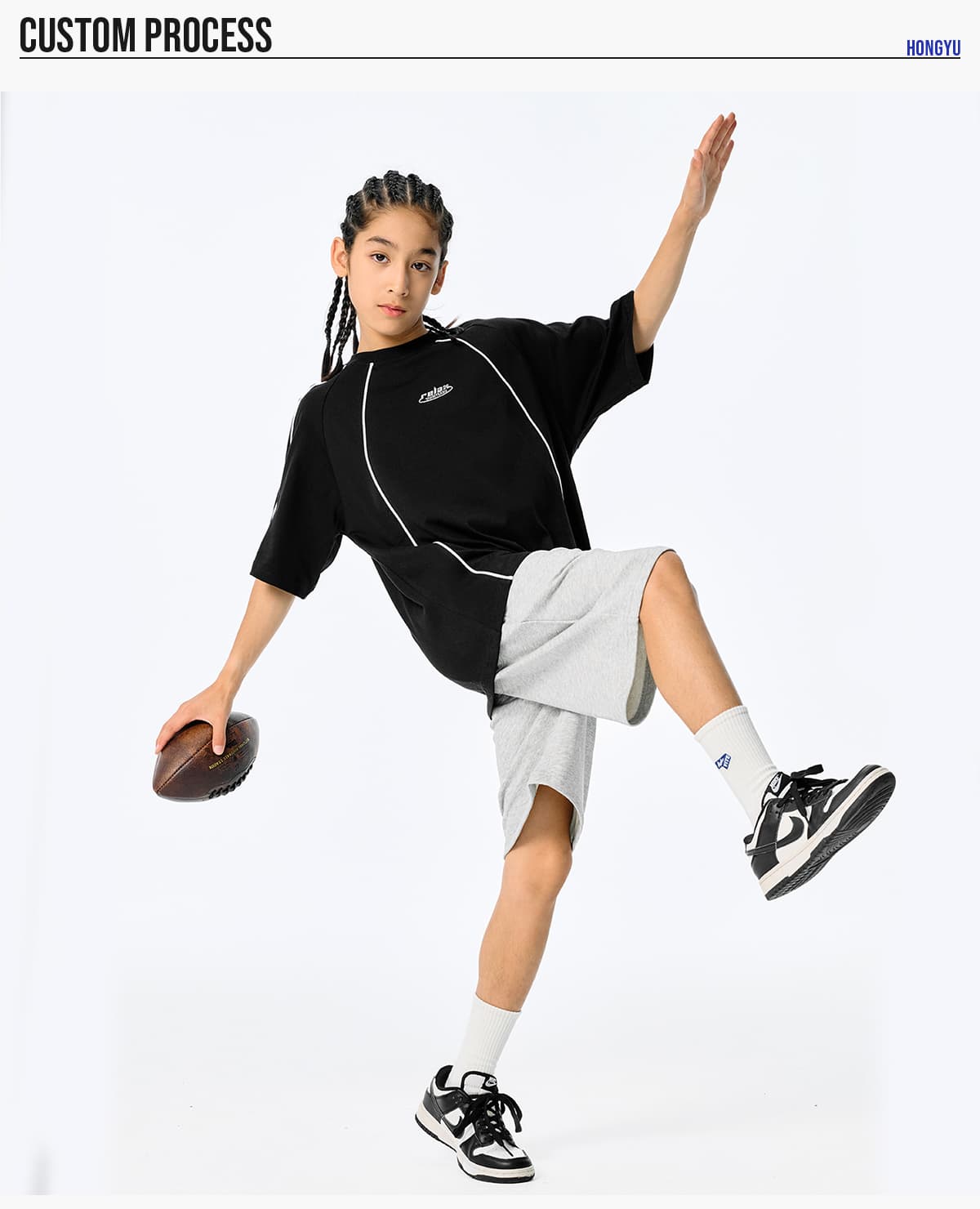 Kids‘ 250 GSM French Terry Sport Shorts – detail 7