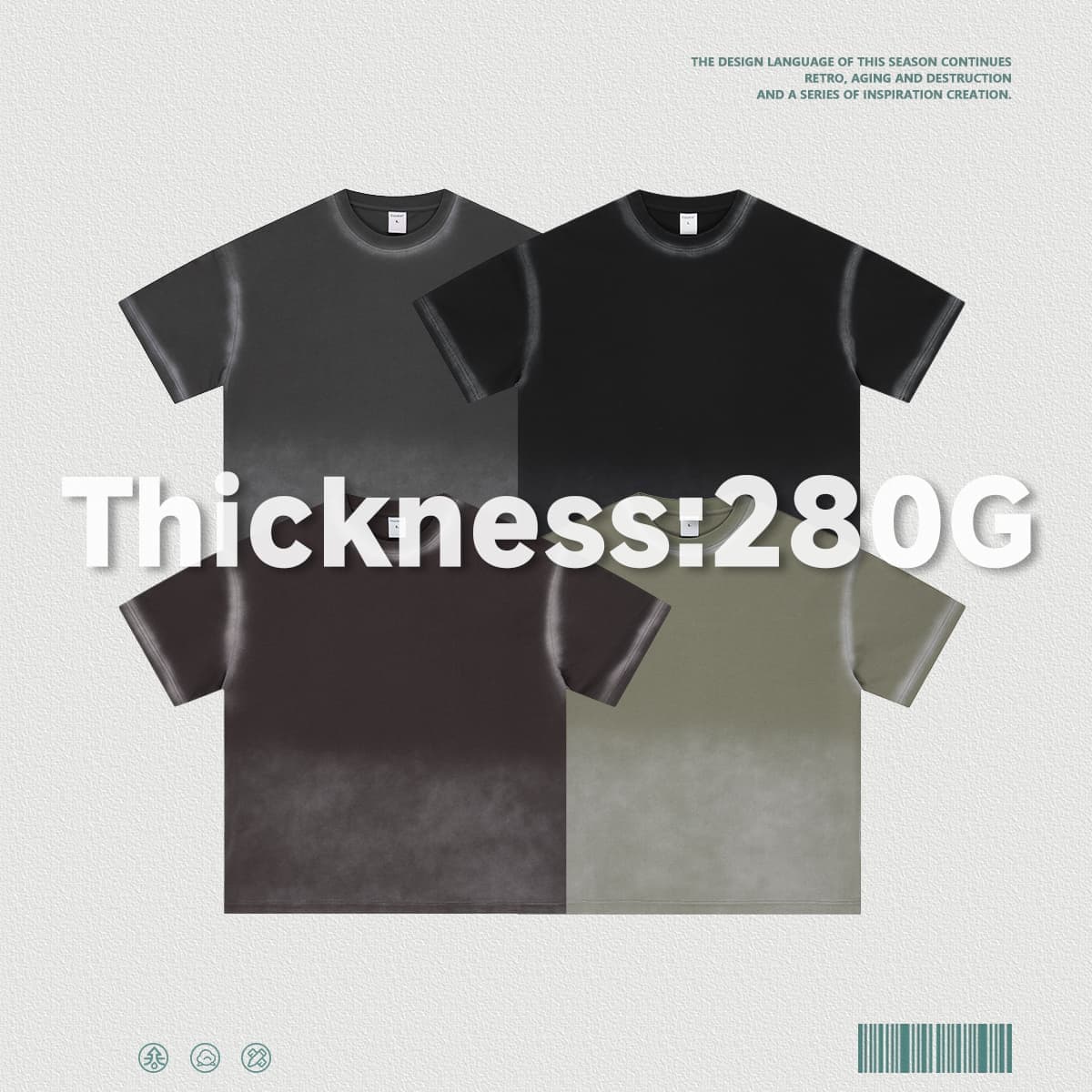 Spray Fade Washed 100% Cotton Oversized T-Shirt thumbnail 3