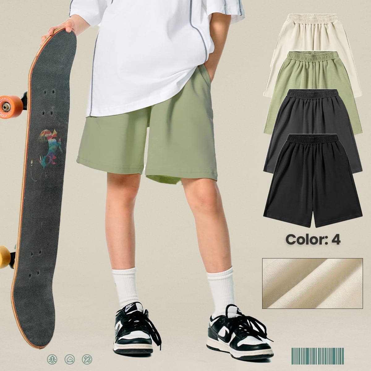 Kids‘ 200GSM French Terry Outdoor Shorts