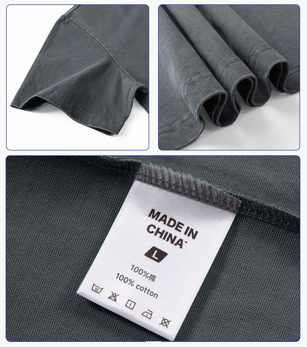 Boxy 285GSM Washed Cotton T-Shirt with Rivet – detail 6