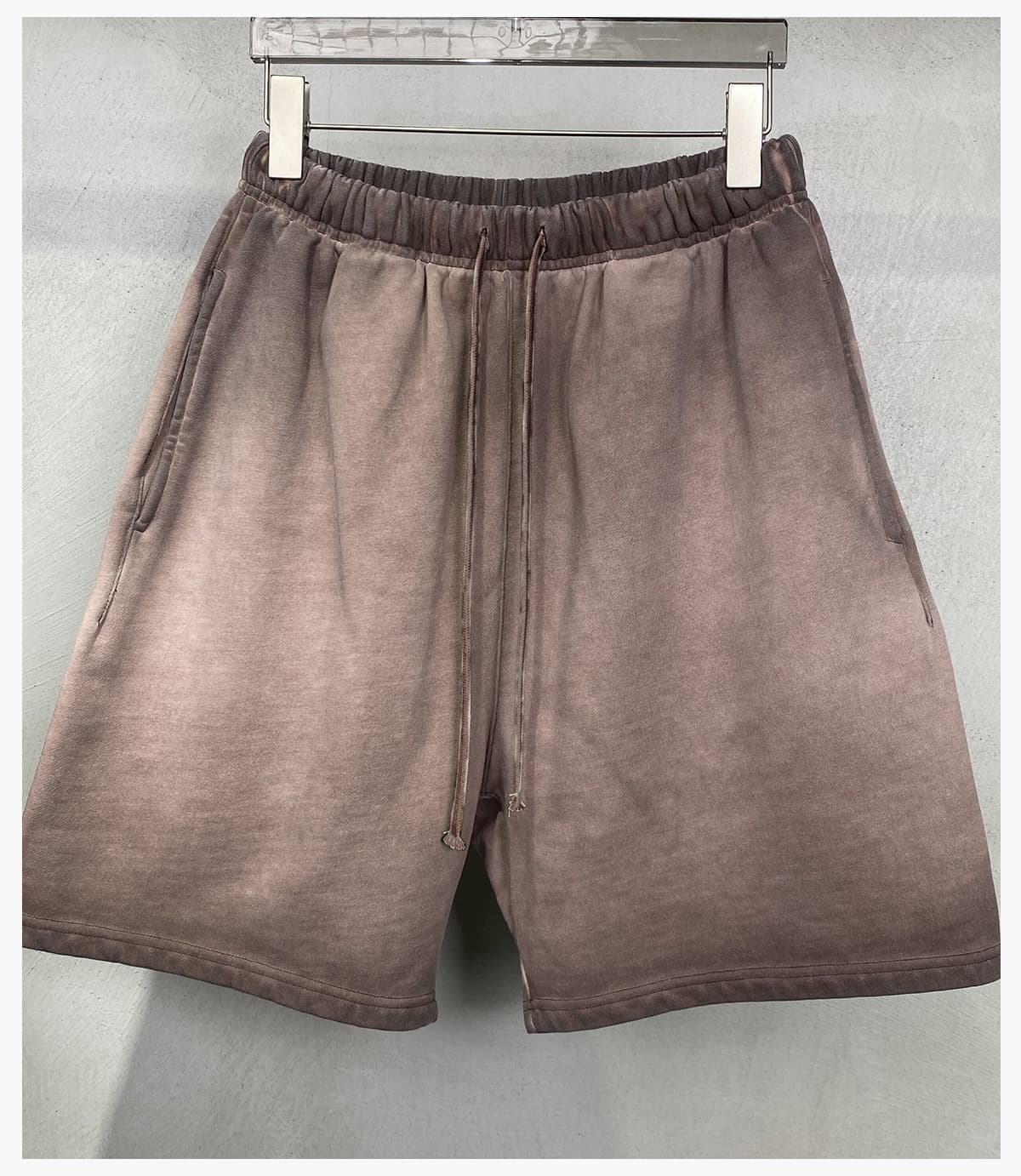 Heavy 320g 100% Cotton Terry Gradient Washed Shorts – detail 9