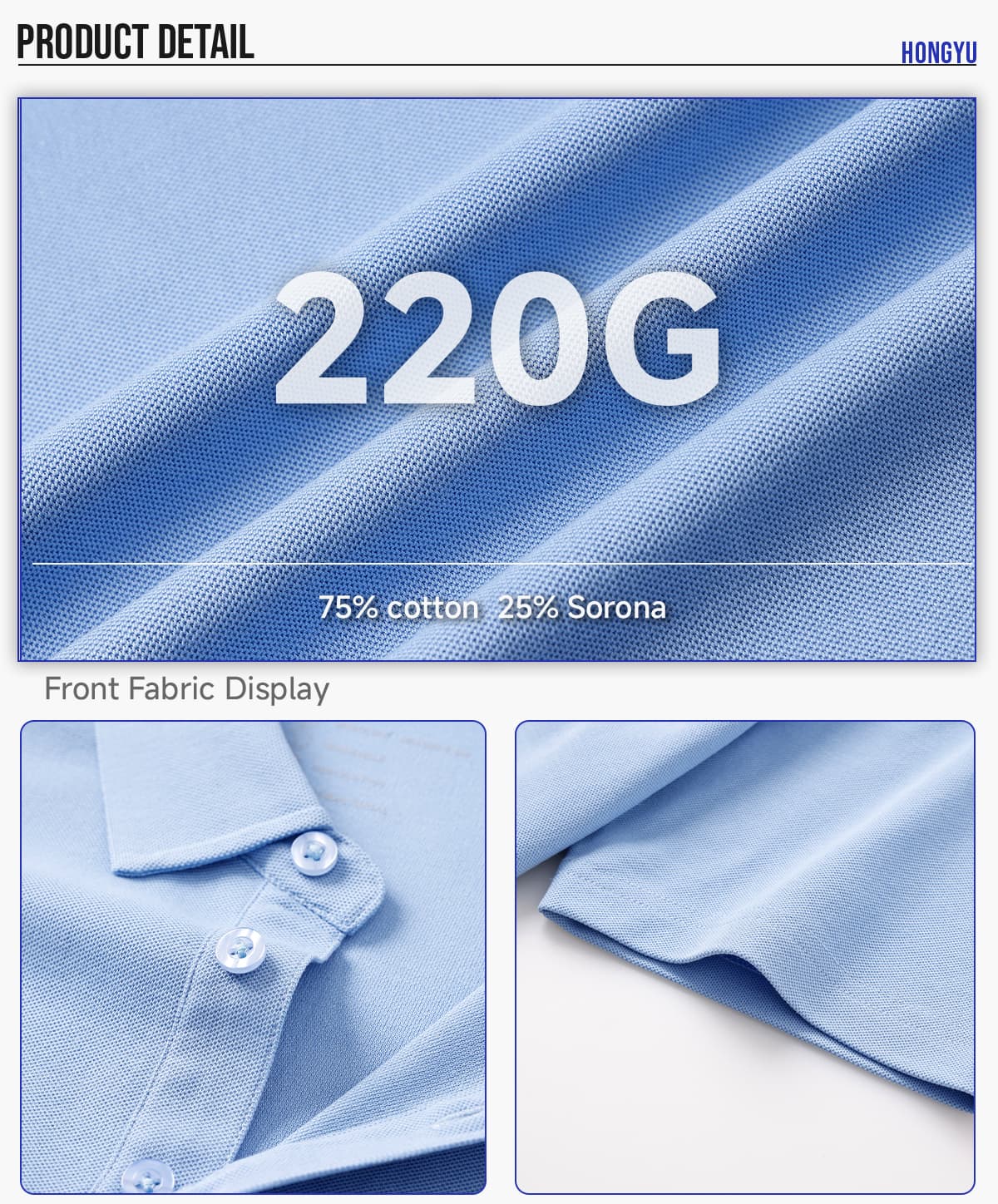 Sorona Cooling Quick-Dry 40s 220GSM Polo Shirt – detail 4