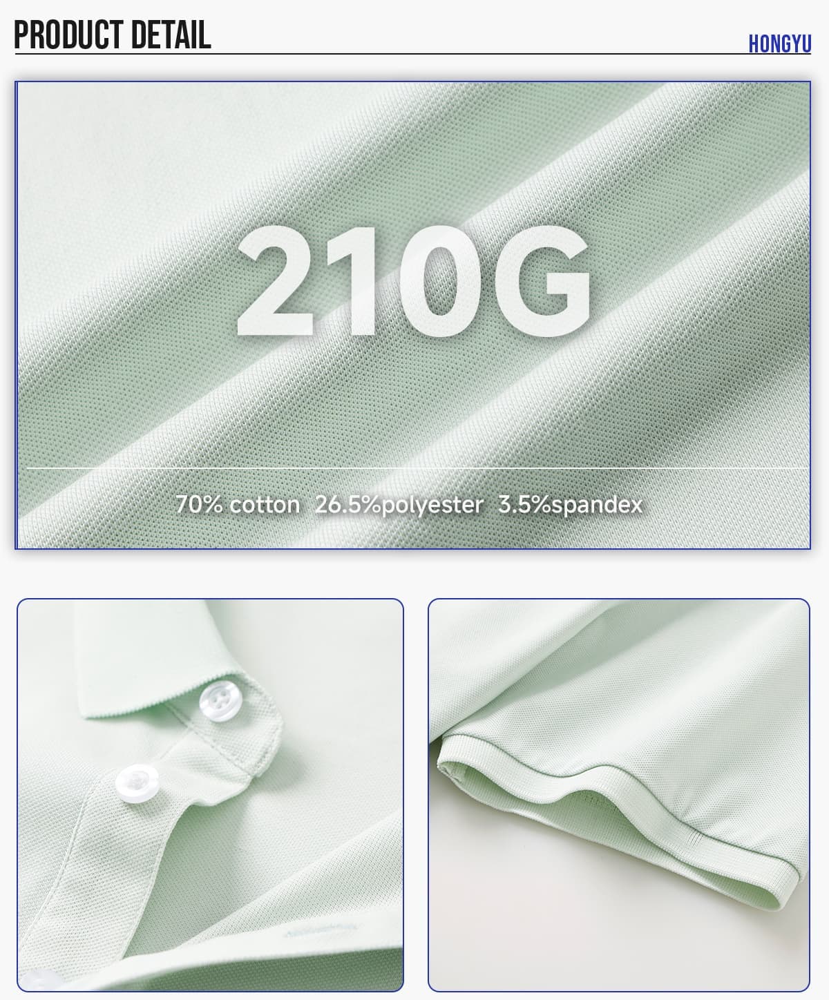 Long-Staple Cotton 32s 210GSM Polo Shirt – detail 4