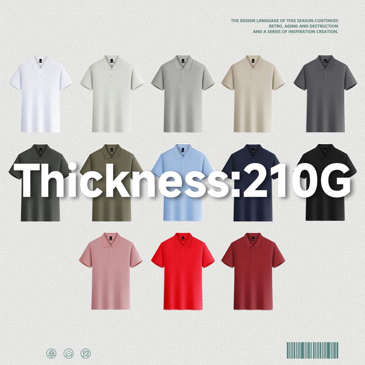 Lightweight Pique 170 GSM Polo Shirt thumbnail 2