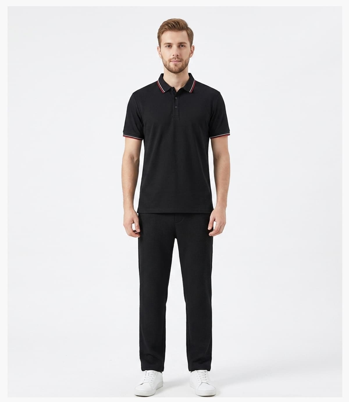 Cotton-Covered Spandex 200GSM Contrast Collar Polo Shirt – detail 9