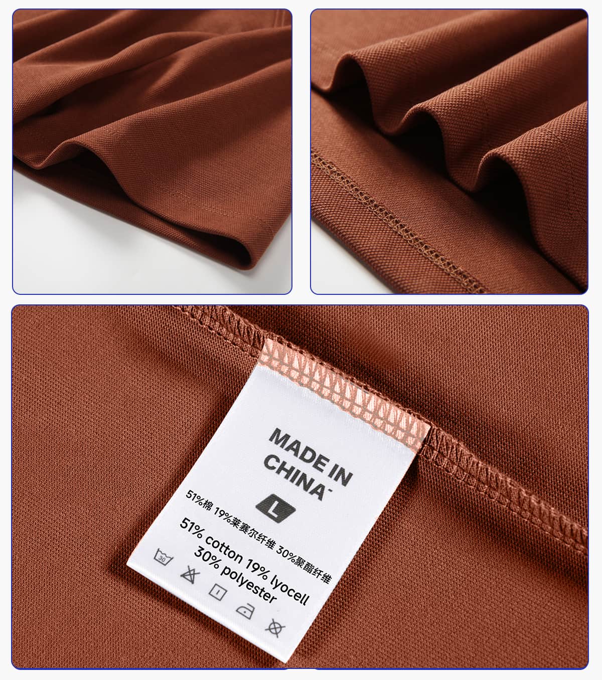 Lyocell 40s 220GSM Soild Golf Shirt – detail 5