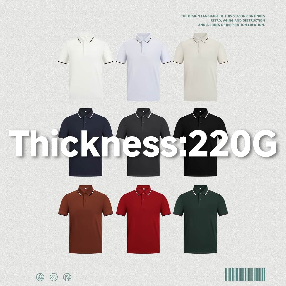 Lyocell 40s 220GSM Contrast Collar Polo Shirt thumbnail 2
