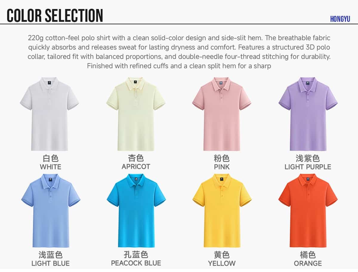 Quick-Dry 100% Polyester Side-Slit Polo Shirt – detail 3