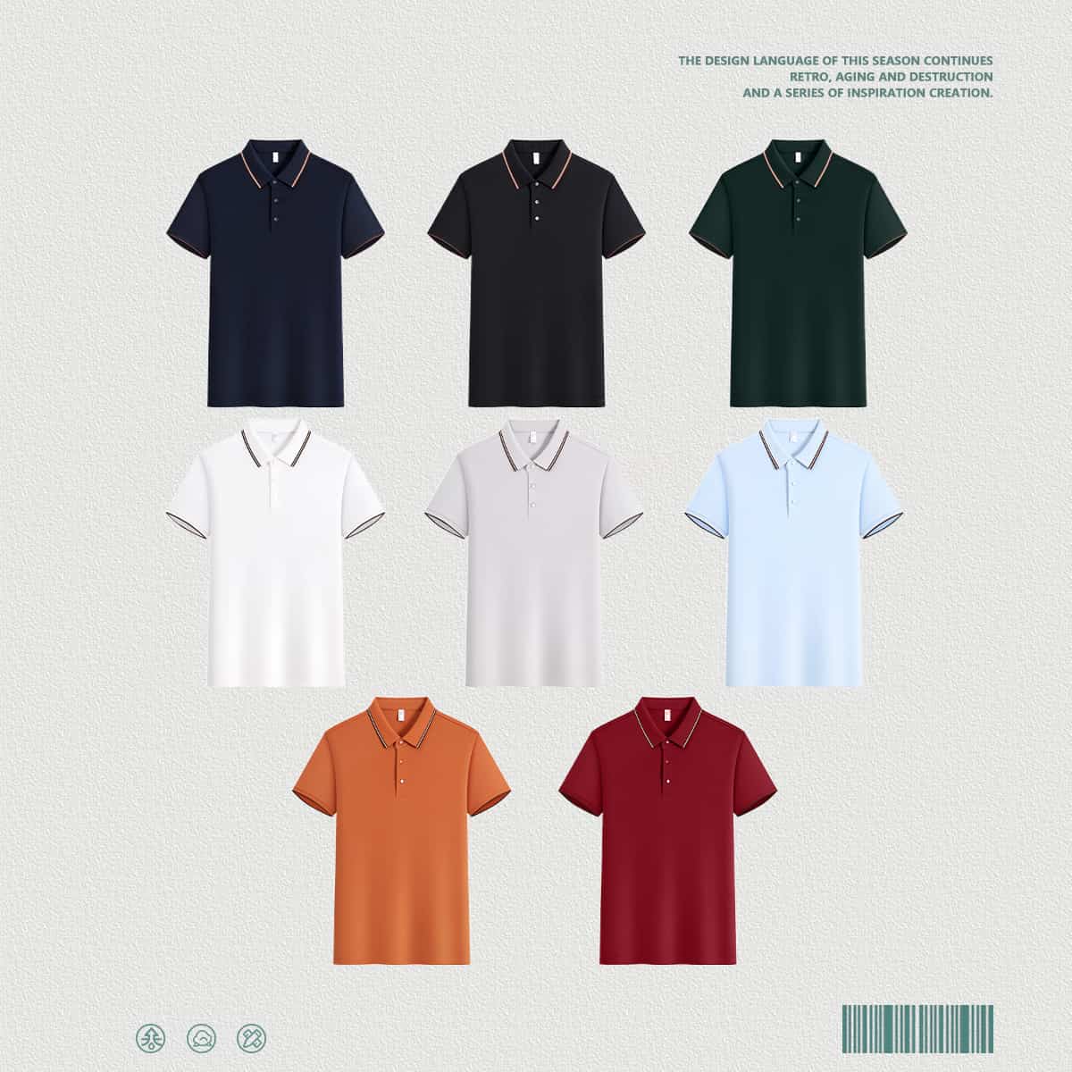 Modal Cotton 200G Contrast Collar Golf Shirt thumbnail 2