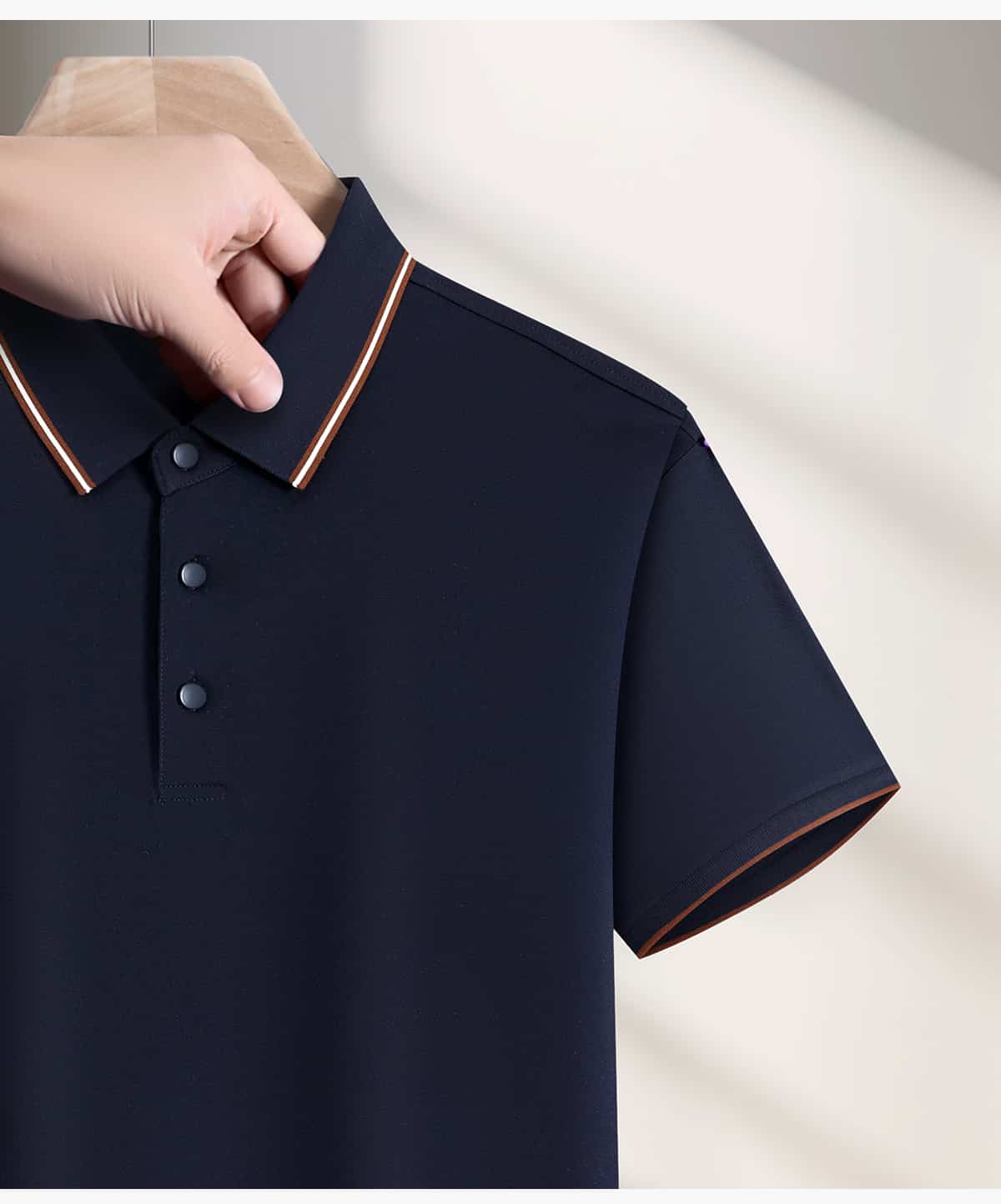 Modal Cotton 200G Contrast Collar Golf Shirt – detail 12