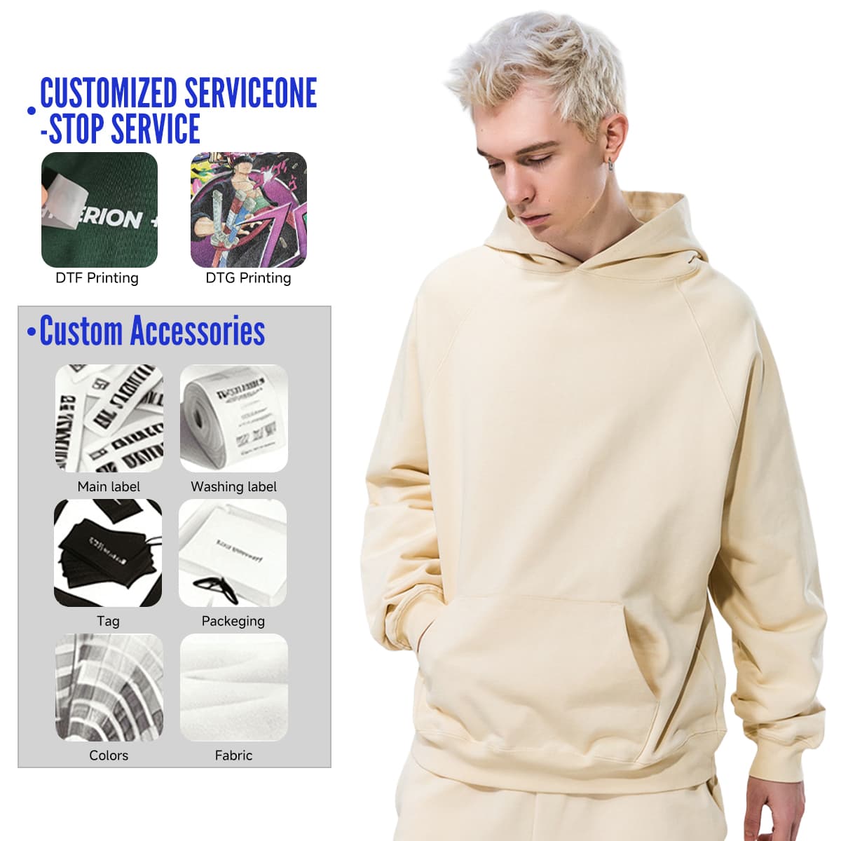 Heavy 100%Cotton Terry Oversized Hoodie thumbnail 3