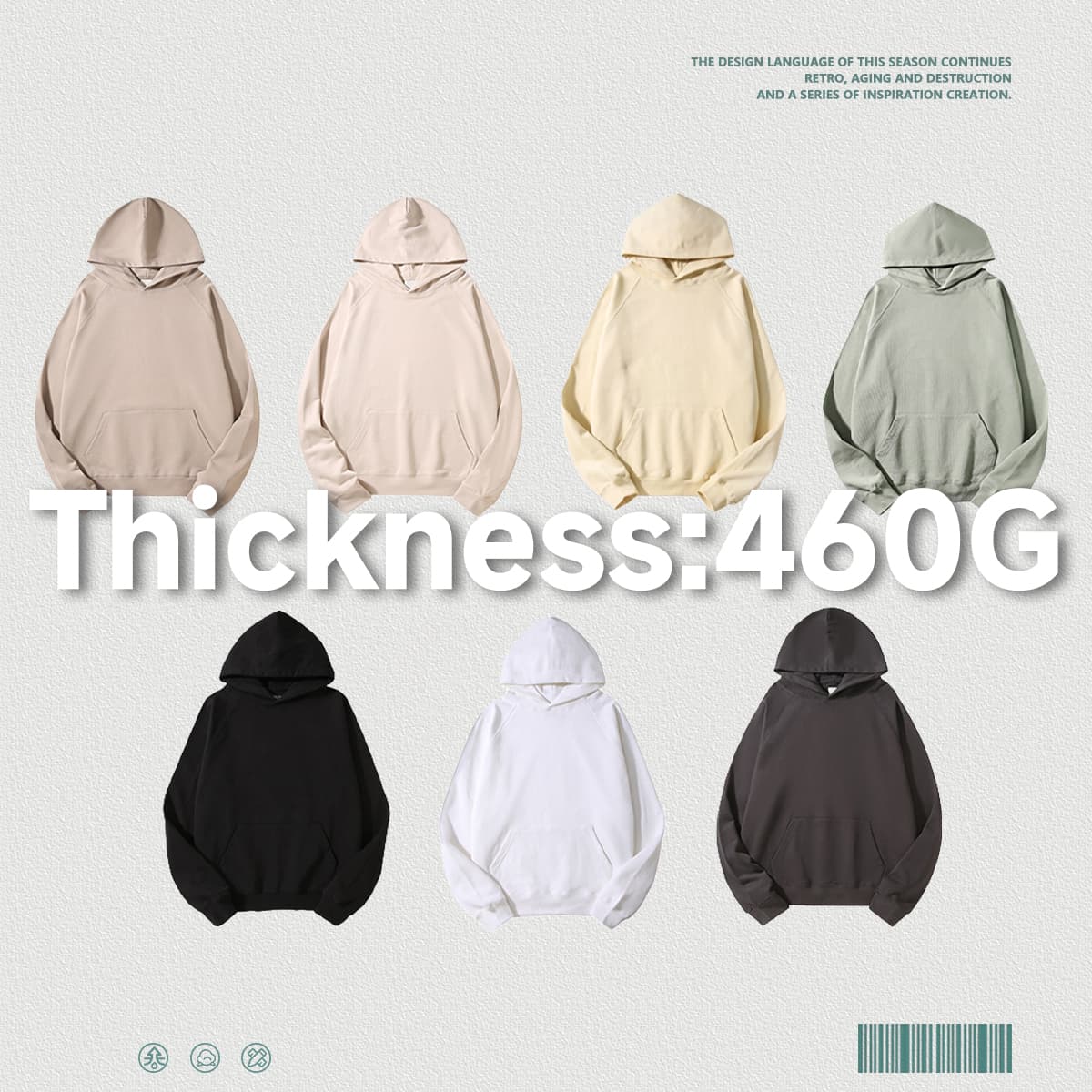 Heavy 100%Cotton Terry Oversized Hoodie thumbnail 2