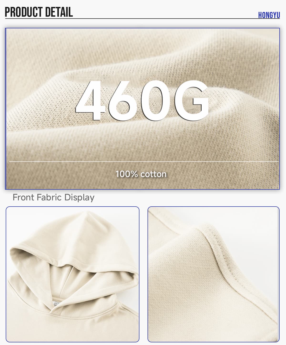 Heavy 100%Cotton Terry Oversized Hoodie – detail 5