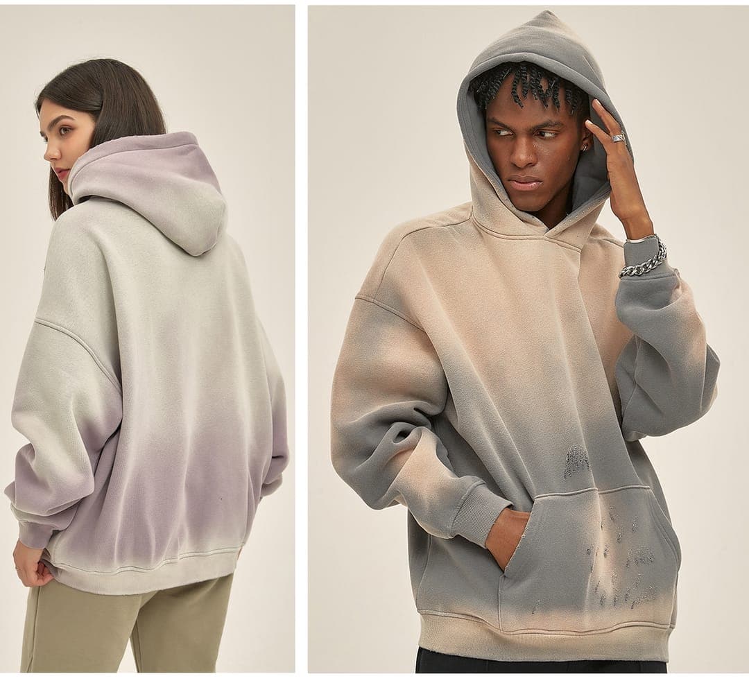 Fleece 360Gsm Spray-Dye Distressed Wash Hoodie – detail 10