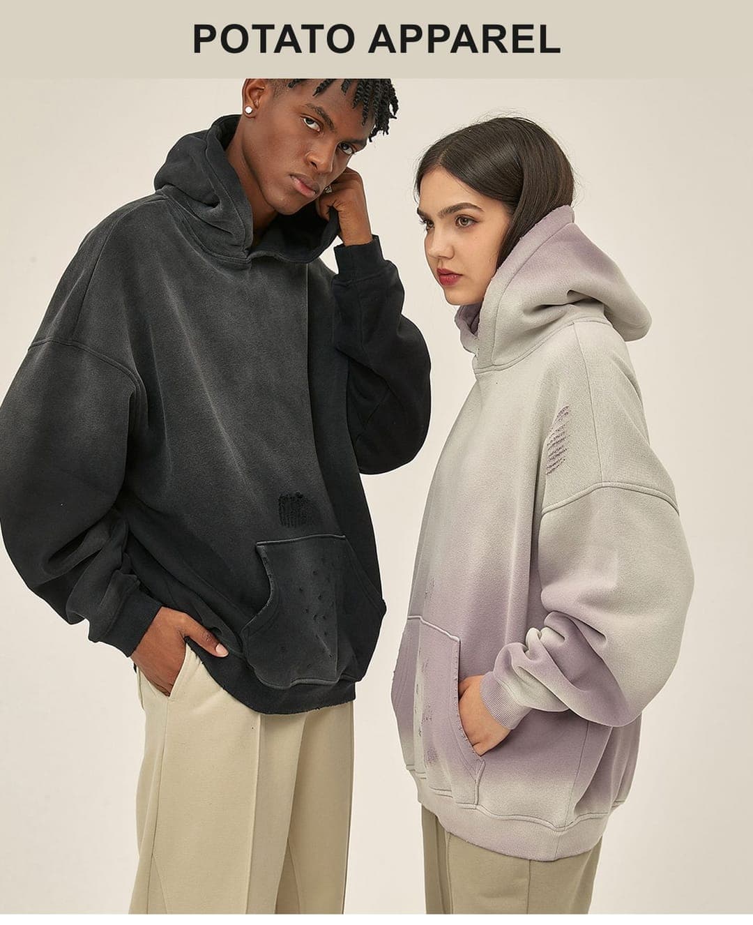 Fleece 360Gsm Spray-Dye Distressed Wash Hoodie – detail 11