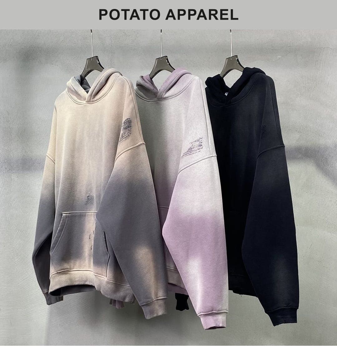 Fleece 360Gsm Spray-Dye Distressed Wash Hoodie – detail 8