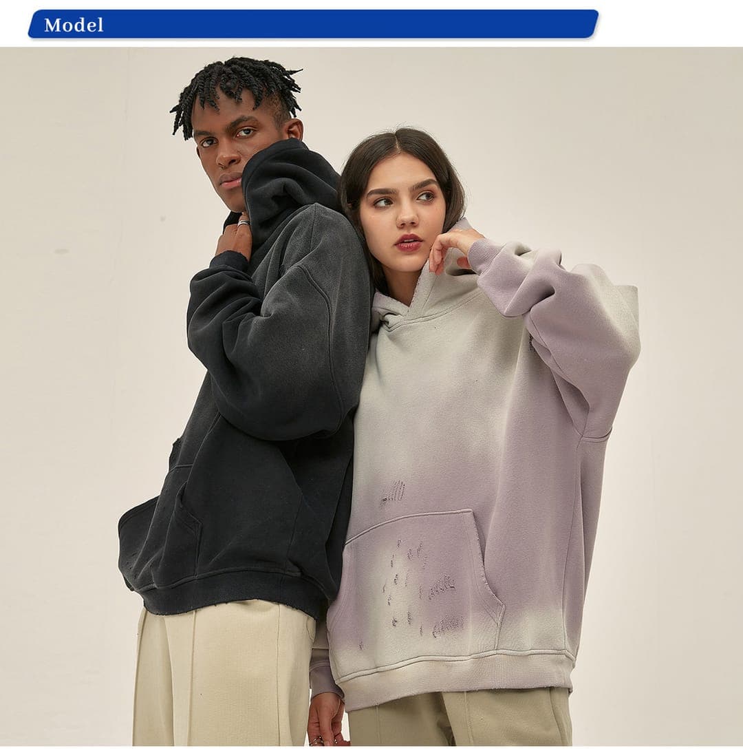 Fleece 360Gsm Spray-Dye Distressed Wash Hoodie – detail 9
