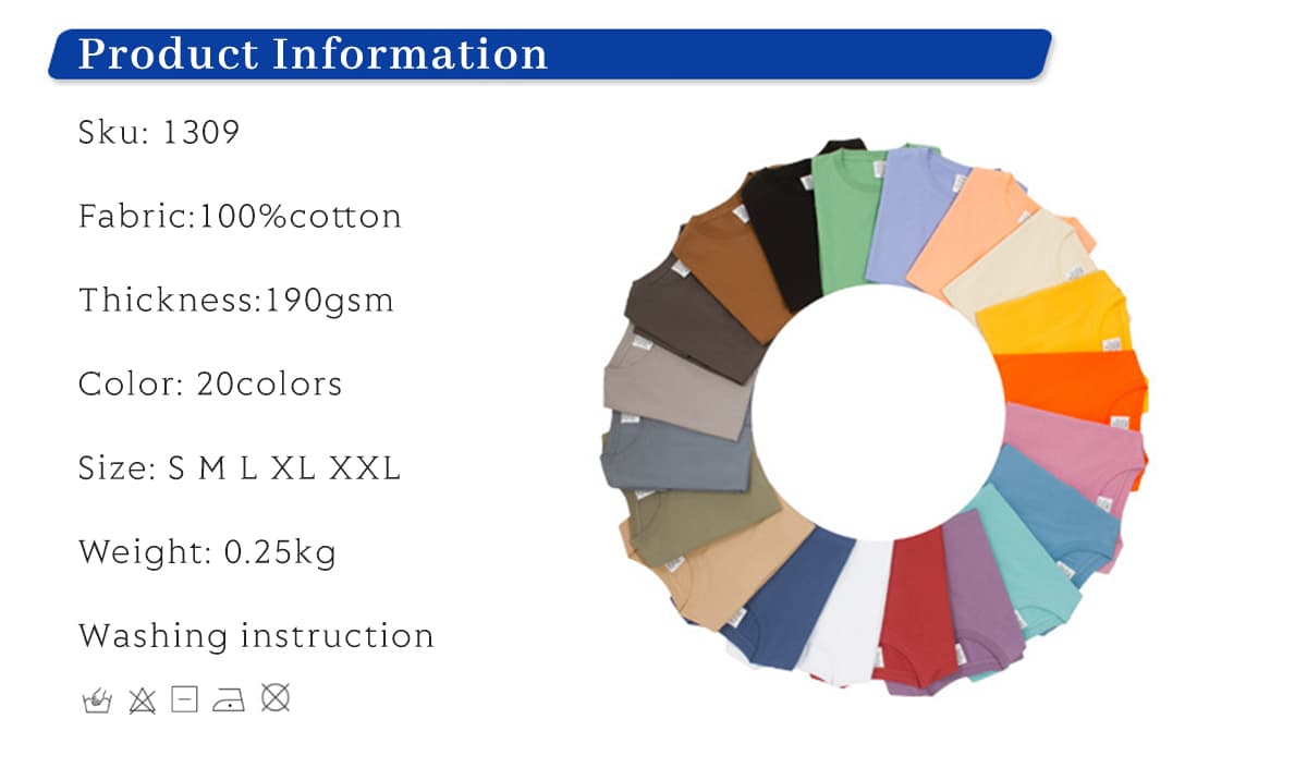 Drop Shoulder Thin Cotton Oversize T-shirt 190GSM 20 colors – detail 1