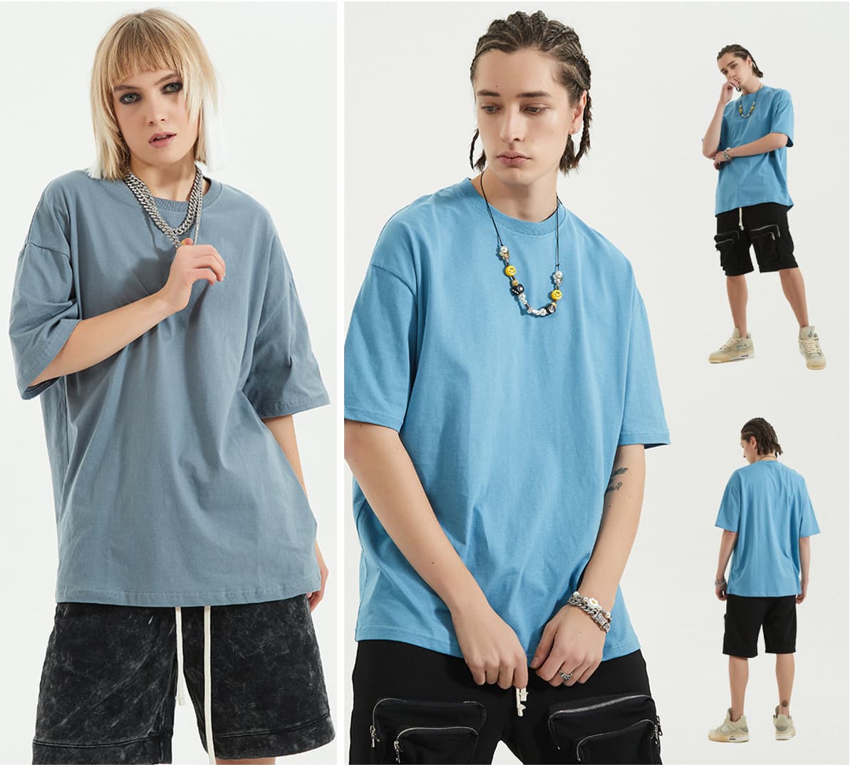 Drop Shoulder Thin Cotton Oversize T-shirt 190GSM 20 colors – detail 11