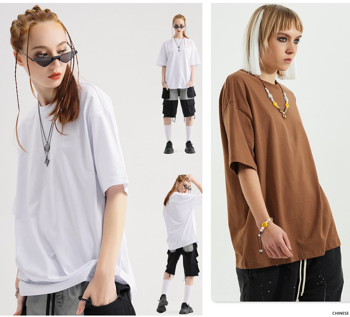 Drop Shoulder Thin Cotton Oversize T-shirt 190GSM 20 colors – detail 13