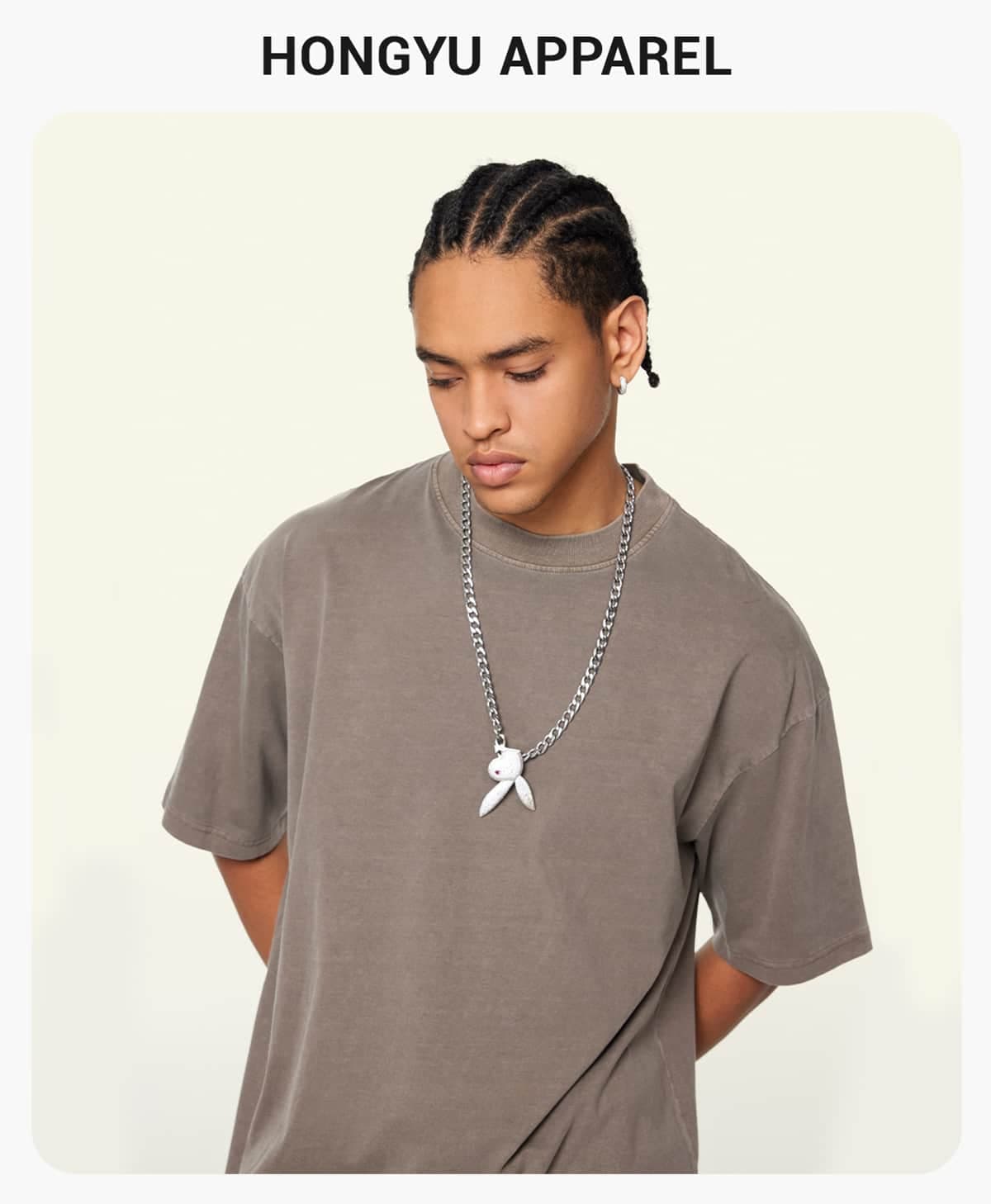 Cotton 200GSM Light Wash Oversized T-Shirt – detail 1