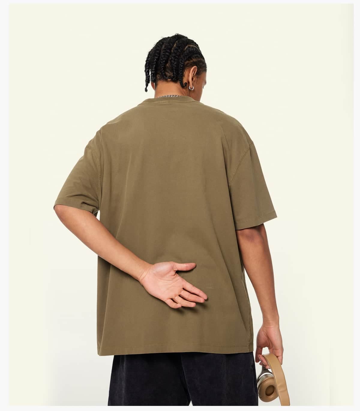 Cotton 200GSM Light Wash Oversized T-Shirt – detail 11
